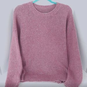 Eileen Fisher Sweater Wool Mohair Pullover Mauve